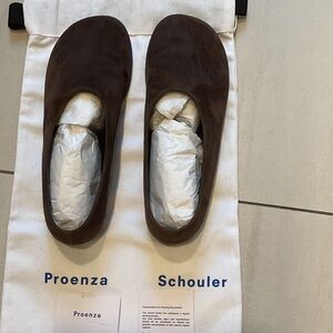 Rich chocolate Brown suede flats Proenza Schouler